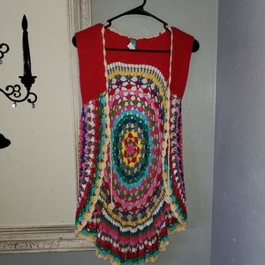 NWT Urban Mango Crochet Vest CR102 L